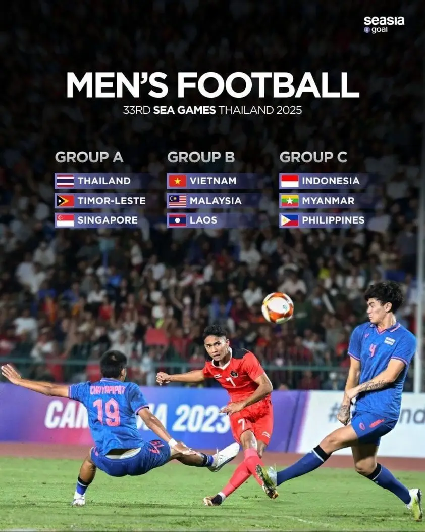 U22 Singapore thi đấu ở bảng A SEA Games 2025 cùng chủ nhà Thái Lan và Timor-Leste