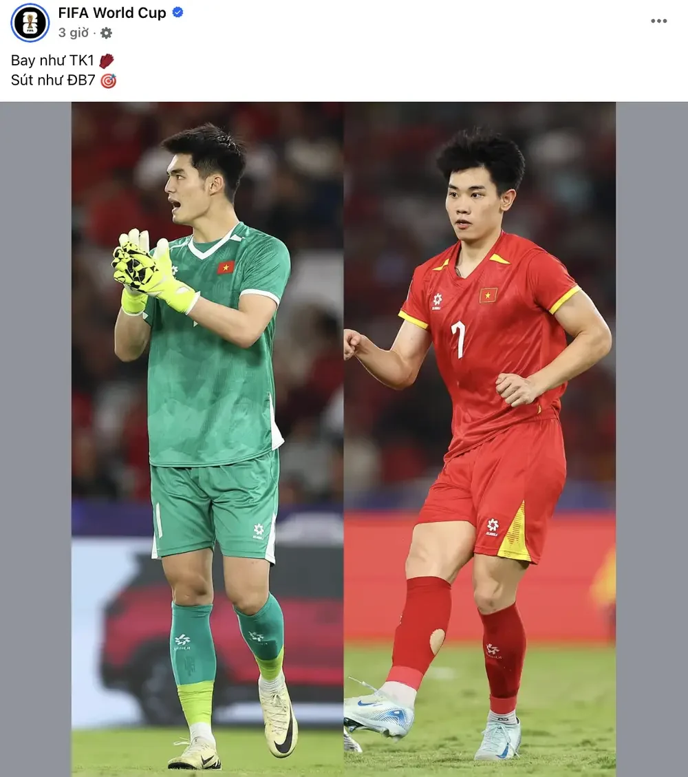 FIFA ca ngợi 2 ngôi sao của U23 Việt Nam theo cách đặc biệt: 'Bay như Trung Kiên, sút như Đình Bắc' - Ảnh 1.